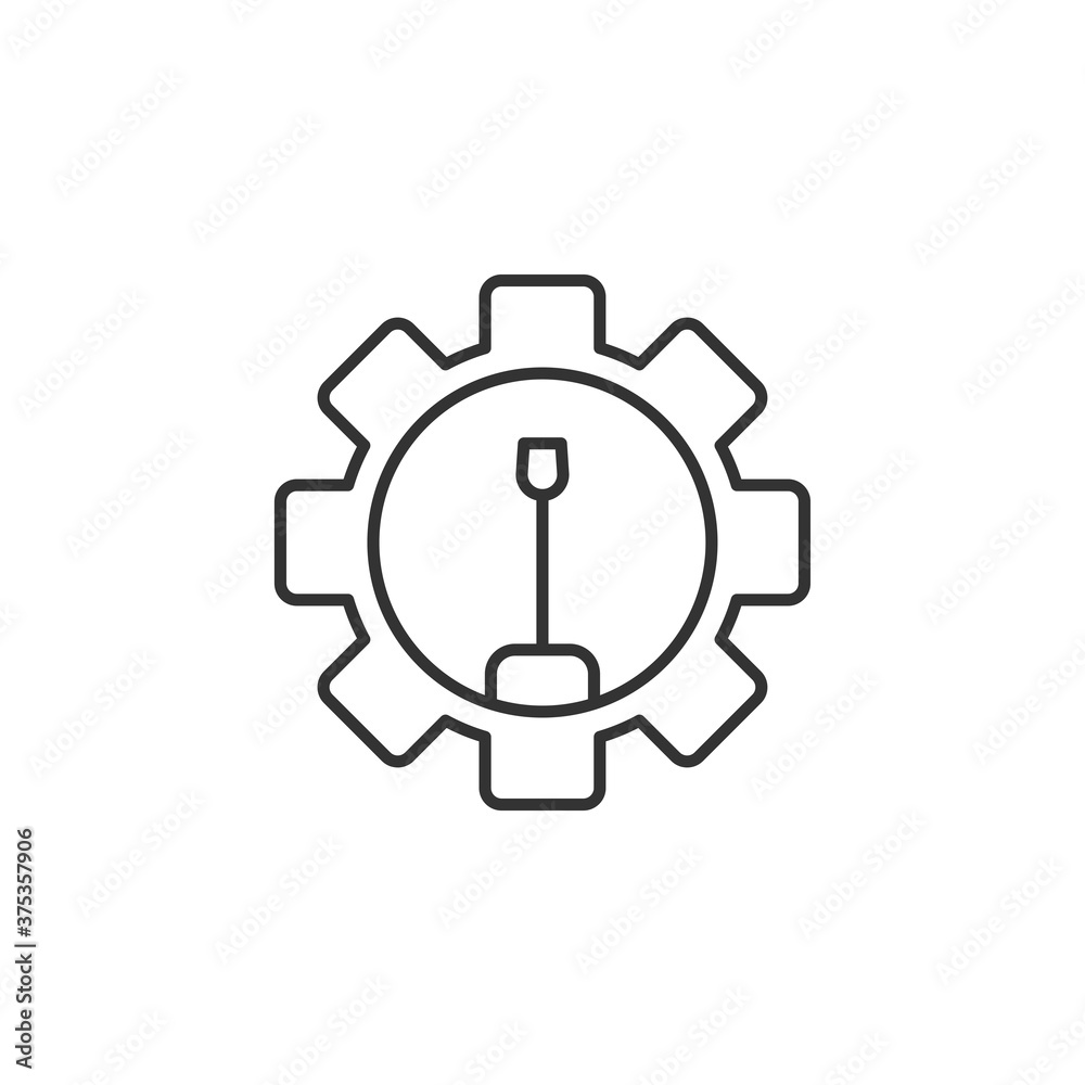 Cog with screwdriver icon. Setting symbol modern, simple, vector, icon for website design, mobile app, ui. Vector Illustration Cog with screwdriver icon. Setting symbol modern, simple, vector, icon for website design, mobile app, ui. Vector Illustration