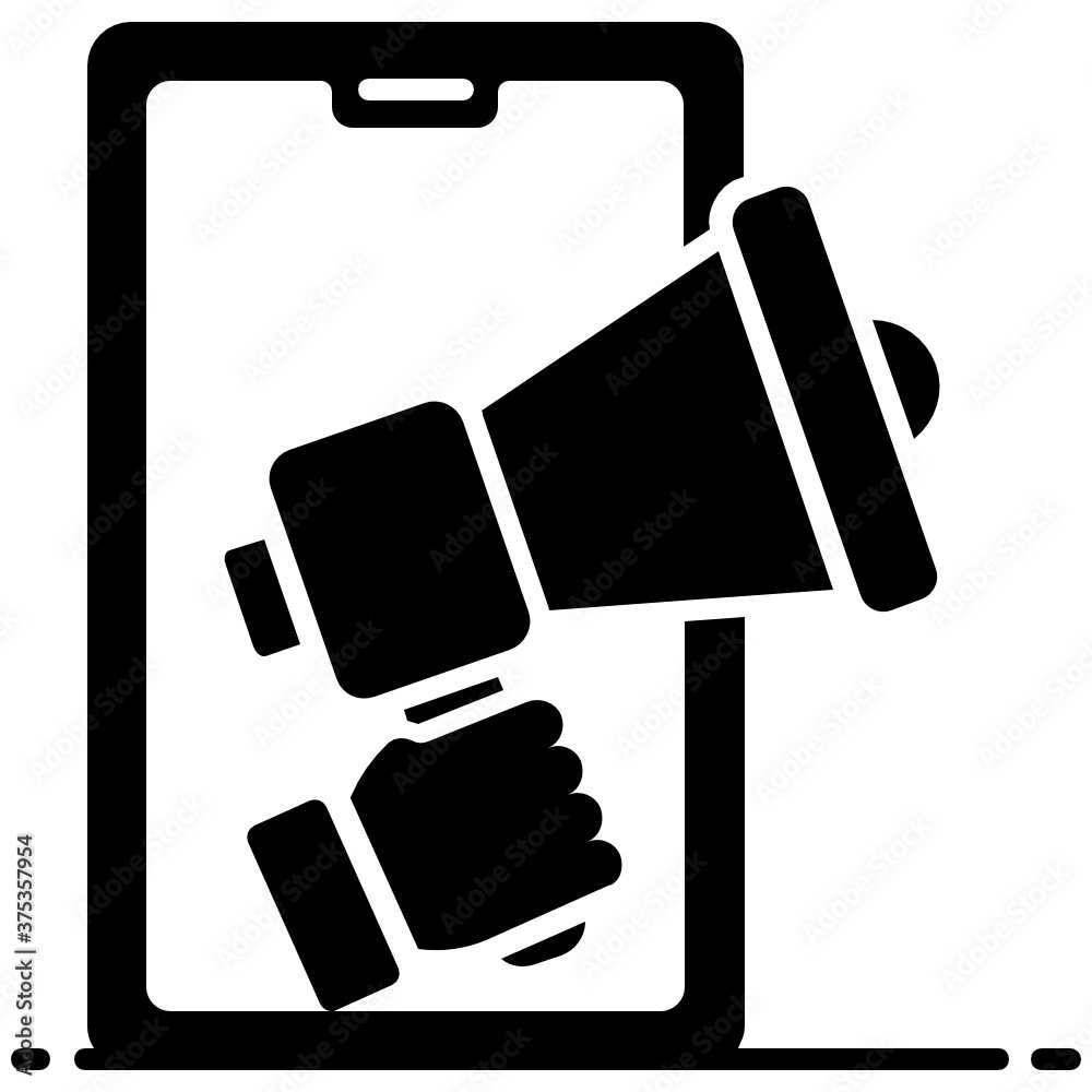 Megaphone inside smartphone, debate online icon
Megaphone inside smartphone, debate online icon