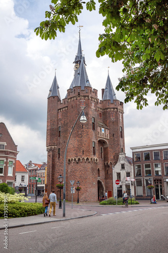 Zwolle, Netherlands: the medieval Sassen gatehouse, part of the former citywall photo