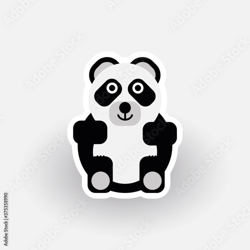 Fototapeta Naklejka Na Ścianę i Meble -  Happy Panda cartoon character