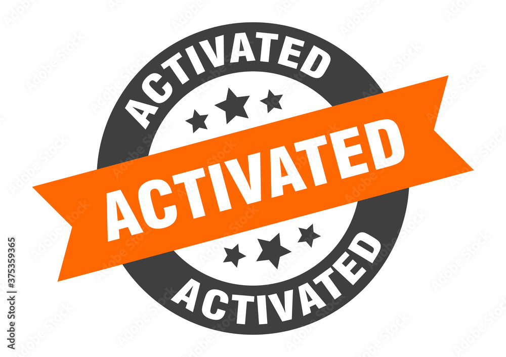 Fototapeta premium activated sign. round ribbon sticker. isolated tag