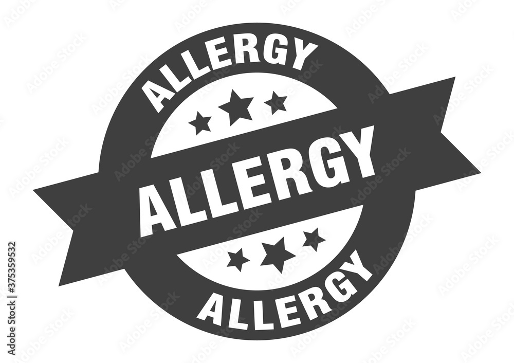 Fototapeta premium allergy sign. round ribbon sticker. isolated tag