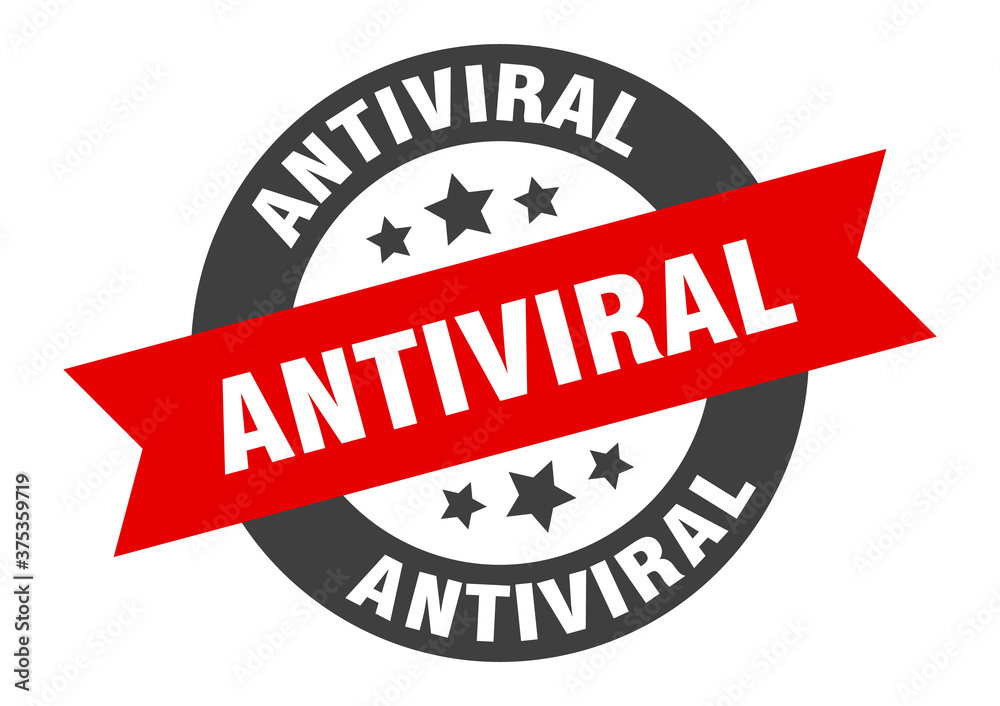 Fototapeta premium antiviral sign. round ribbon sticker. isolated tag