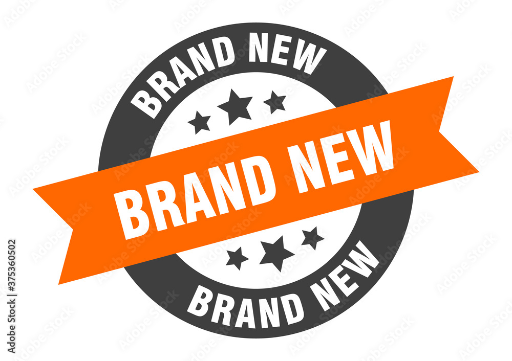 Fototapeta premium brand new sign. round ribbon sticker. isolated tag