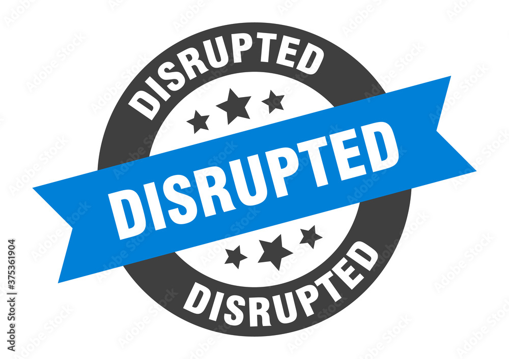 Fototapeta premium disrupted sign. round ribbon sticker. isolated tag
