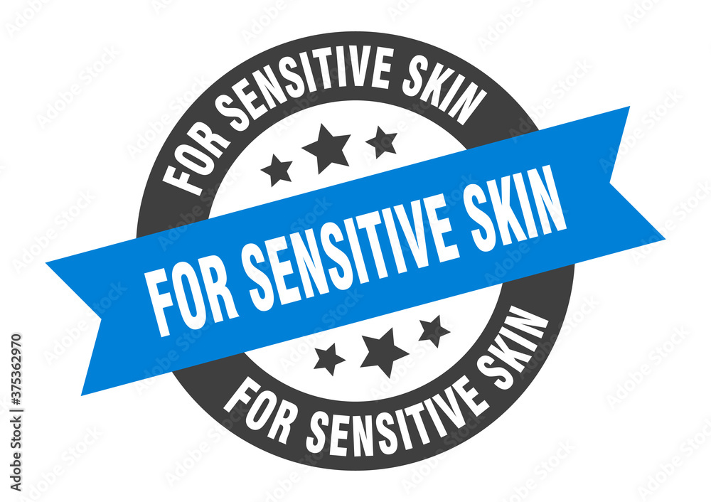 Obraz premium for sensitive skin sign. round ribbon sticker. isolated tag