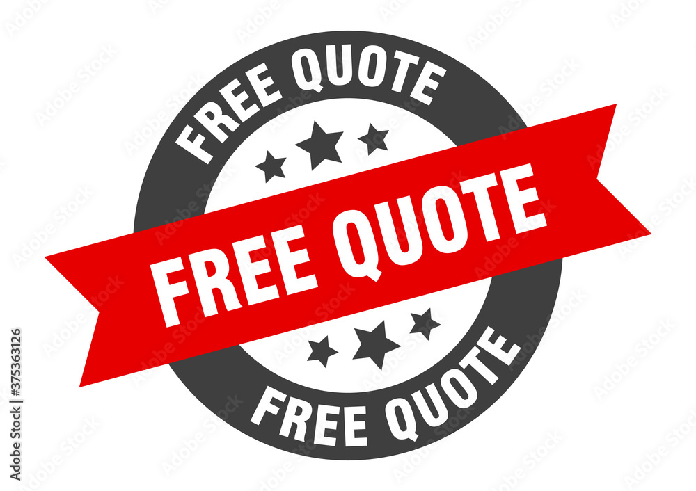 Fototapeta premium free quote sign. round ribbon sticker. isolated tag