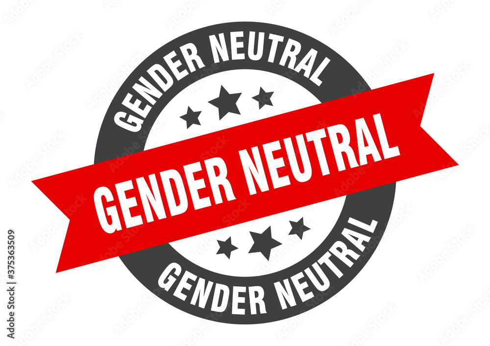 Fototapeta premium gender neutral sign. round ribbon sticker. isolated tag