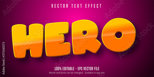 Hero text, cartoon style editable text effect