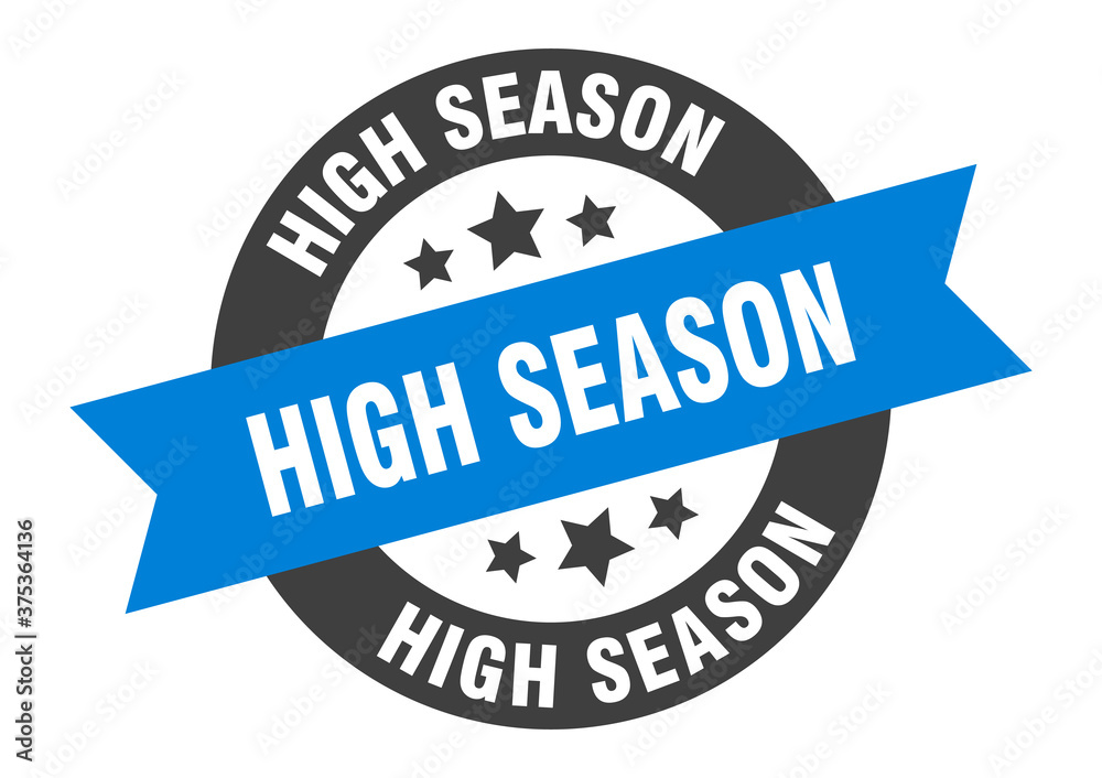 Fototapeta premium high season sign. round ribbon sticker. isolated tag