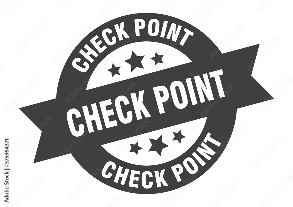 check point sign. round ribbon sticker. isolated tag