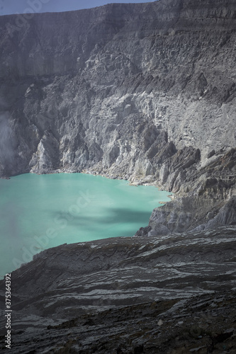 Ijen Crater or Kawah Ijen is a volcanic tourism attraction in Indonesia with beautiful landscape