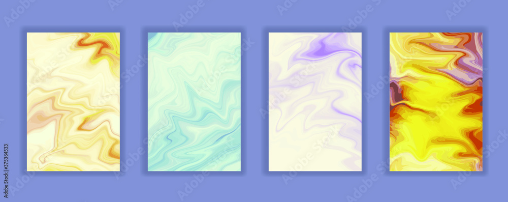 Abstract color painting. Liquid marble texture. Trendy template for poster, cover, wallpaper, screen background