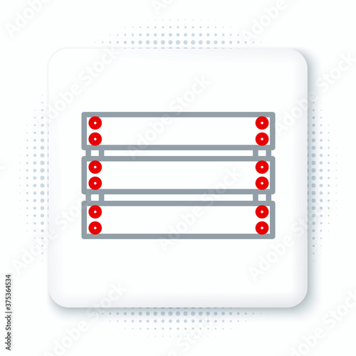 Line Wooden box icon isolated on white background. Grocery basket, storehouse crate. Empty wooden container for vegetables, products. Colorful outline concept. Vector.