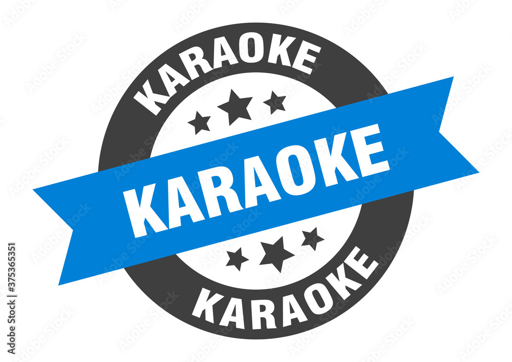 Fototapeta premium karaoke sign. round ribbon sticker. isolated tag
