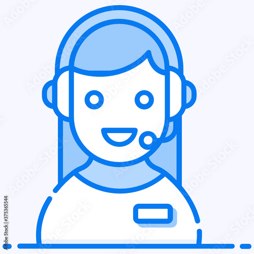 
Man wearing headphones, dispatcher icon in modern style 
