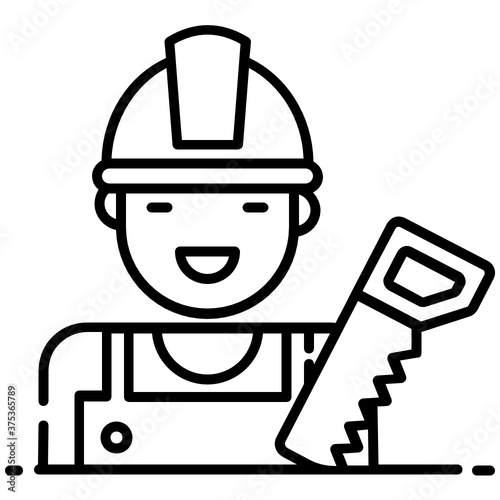 
A skilled worker who uses tools and machinery in woodwork, carpenter 

