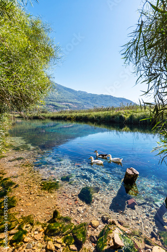 Azmak River view in Akyaka Village of Turkey