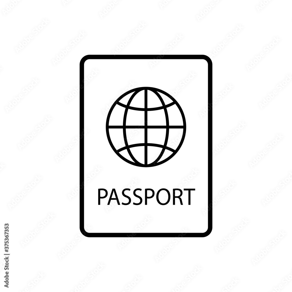 Passport with biometric data icon isolated on background. International travel passport document icon. Passport vector icon EPS 10. Passport Icon - Travel. Pass isolated. Passport with biometric data icon isolated on background. International travel passport document icon. Passport vector icon EPS 10. Passport Icon - Travel. Pass isolated.