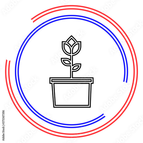 Flower icon. Rose sign - floral garden