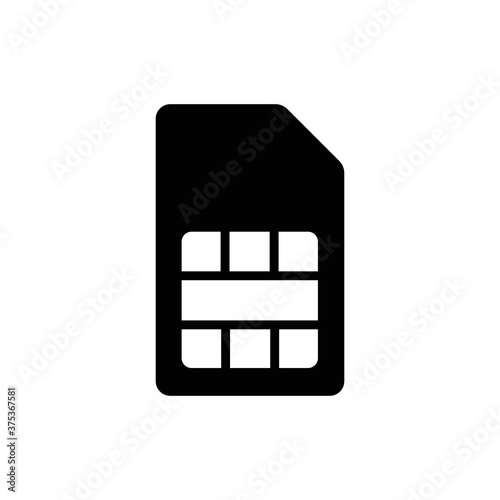 Sim card vector icon. Sim card icon symbol. Sim card - mobile slot icon. Mobile Cellular Phone Sim Card Chip Isolated