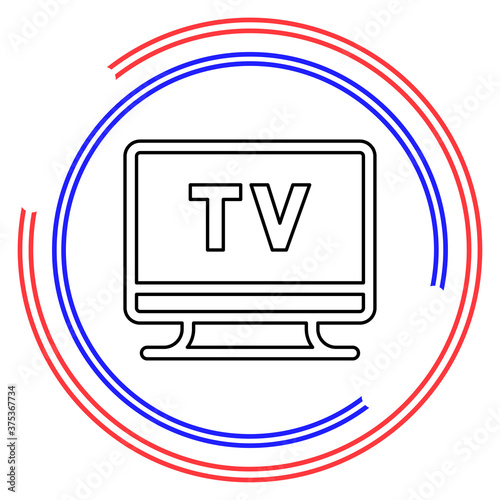 tv icon, vector television screen illustration