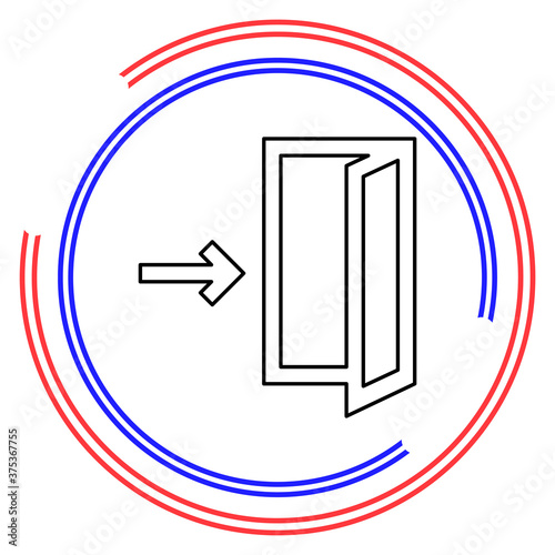 emergency exit sign, exit door icon