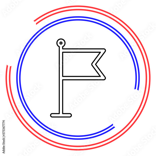 Flag pointer sign icon. Location marker symbol