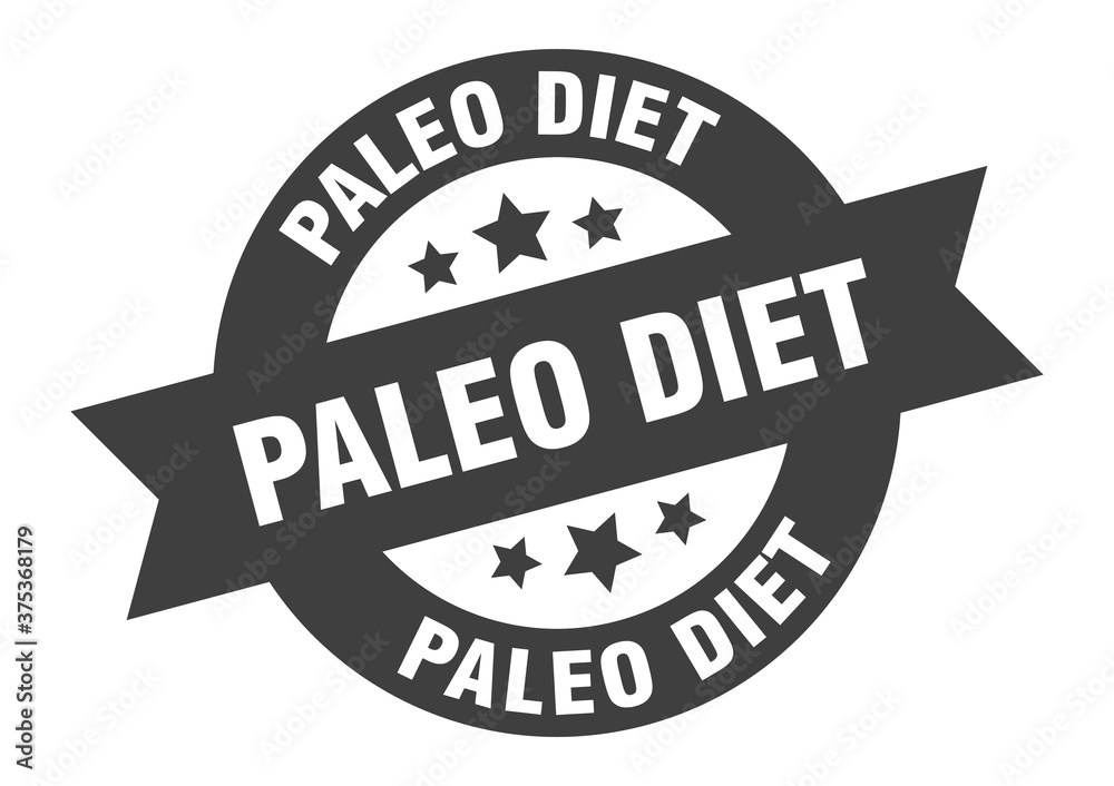 Fototapeta premium paleo diet sign. round ribbon sticker. isolated tag