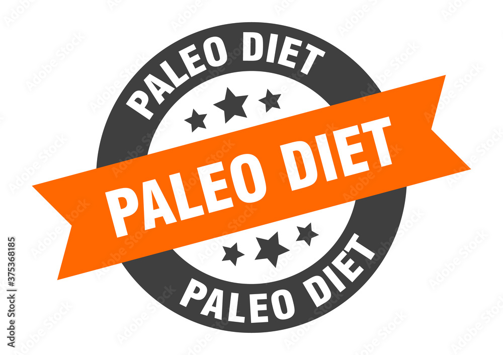 Fototapeta premium paleo diet sign. round ribbon sticker. isolated tag