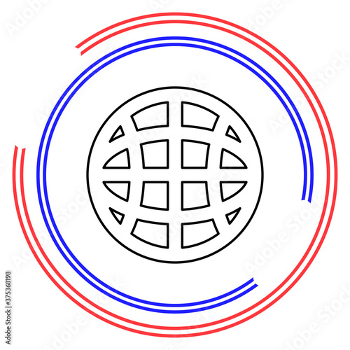 Globe icon, earth planet - global world