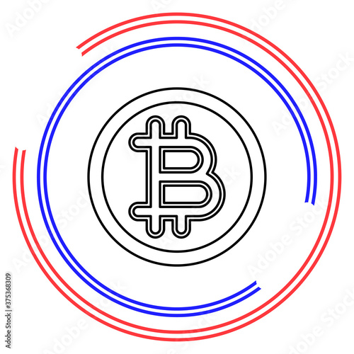 bitcoin illustration isolated, money symbol