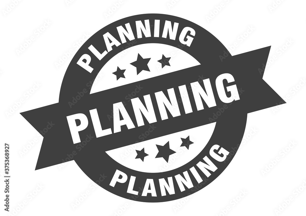 Fototapeta premium planning sign. round ribbon sticker. isolated tag