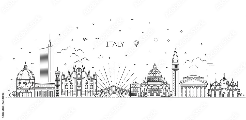 Linear vector icon for Italy