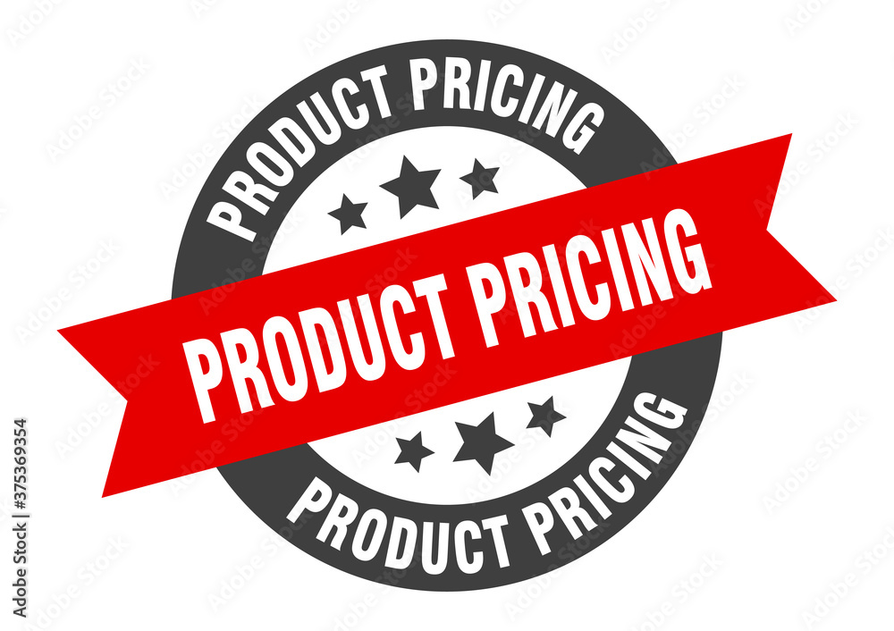 Obraz premium product pricing sign. round ribbon sticker. isolated tag