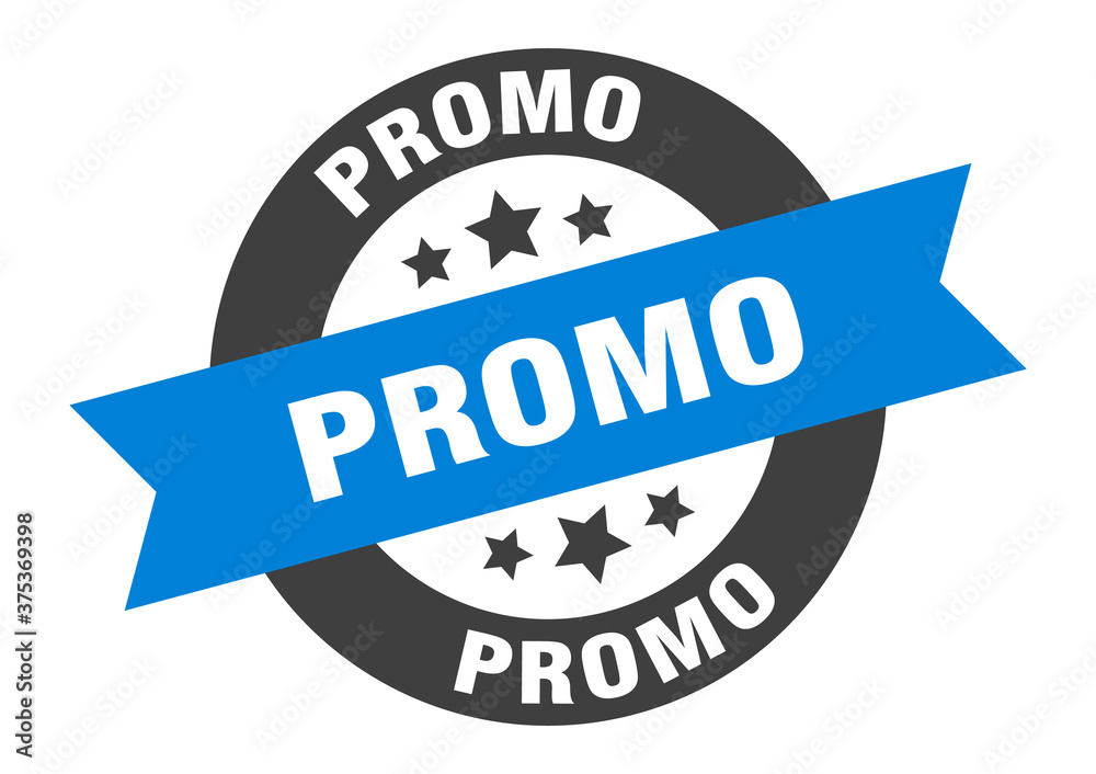 Fototapeta premium promo sign. round ribbon sticker. isolated tag