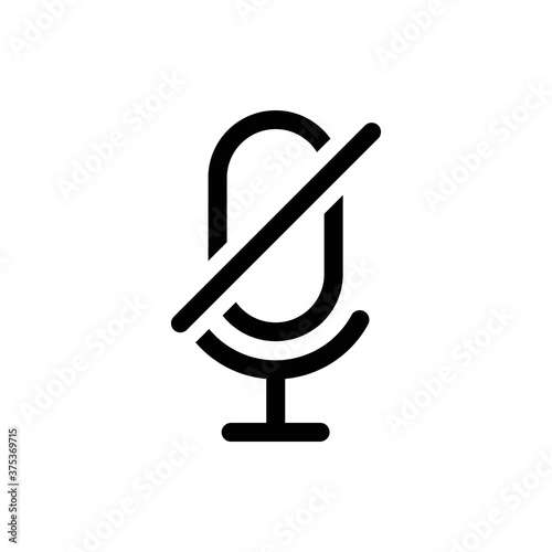 Microphone Audio Muted illustration. Mute Microphone icon. Retro microphone icon.