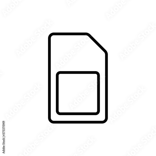 Sim card vector icon. Sim card icon symbol. Sim card - mobile slot icon. Mobile Cellular Phone Sim Card Chip Isolated
