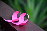 Pink ribbon, sign of women breast cancer project.