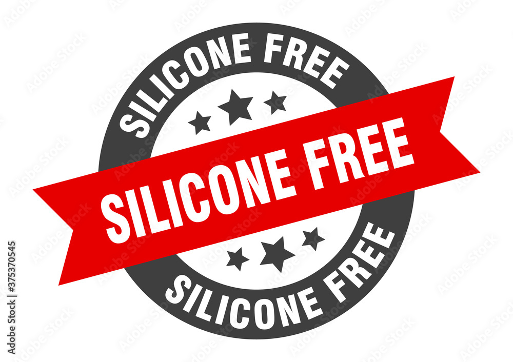 Fototapeta premium silicone free sign. round ribbon sticker. isolated tag