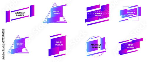 Set of abstract modern graphic elements. Colorful vector gradient shapes composition. Template for design, banner, flyer, poster, wallpaper, brochure, smartphone screen, mobile app