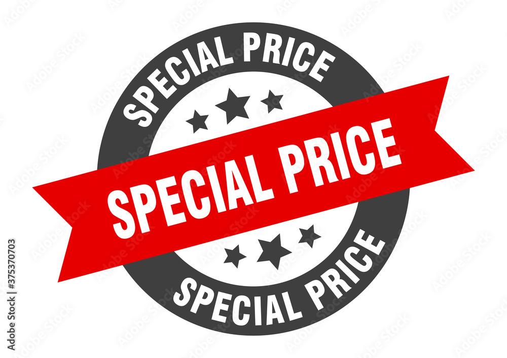 Obraz premium special price sign. round ribbon sticker. isolated tag