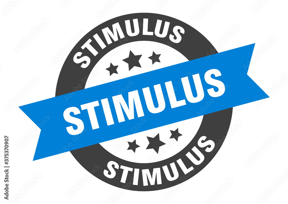 Fototapeta premium stimulus sign. round ribbon sticker. isolated tag