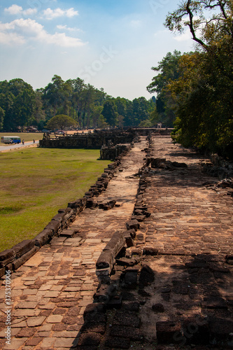 Blick   ber die Elefantenterasse in Angkor Thom