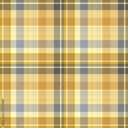 Seamless pattern in positive gray and yellow colors for plaid, fabric, textile, clothes, tablecloth and other things. Vector image.