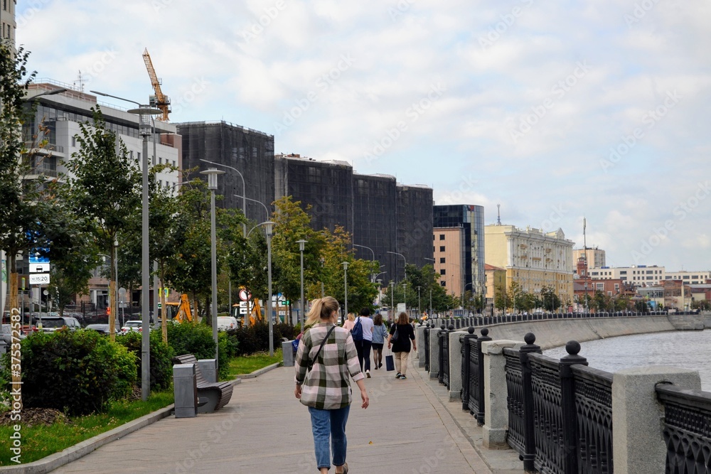 people walking in the city