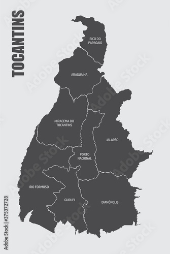 Tocantins State regions map photo