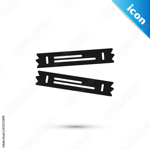 Grey Sugar stick packets icon isolated on white background. Blank individual package for bulk food products as coffee, salt, spices. Vector.