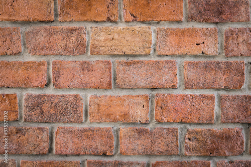 brick wall of red color Background
