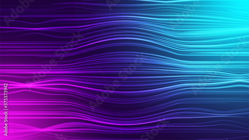 Abstract wave background. Dark pink blue gradient. Dynamic flow concept. AI or big data technology. Modern energy wallpaper. Vector design for poster and banner. Fluid futuristic brochure template